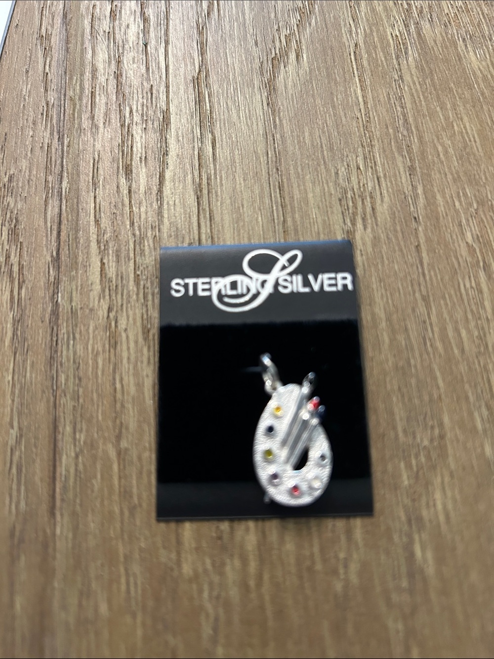 Sterling silver Artist Palette Painting  Charm Pendant, NWT